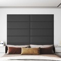 vidaXL, vidaXL Wandpaneele 12 Stk. Grau 90x30 cm Kunstleder 3,24 m²
