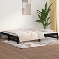 vidaXL, vidaXL Tagesbett Ausziehbar Schwarz 2x(90x200) cm Massivholz Kiefer