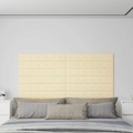 vidaXL, vidaXL Wandpaneele 12 Stk. Creme 90x15 cm Kunstleder 1,62 m²