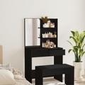 vidaXL, vidaXL Schminktisch mit Spiegel Schwarz 74,5x40x141 cm