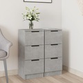 vidaXL, vidaXL Sideboards 2 Stk. Betongrau 30x30x70 cm Holzwerkstoff