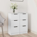 vidaXL, vidaXL Sideboards 2 Stk. Weiß 30x30x70 cm Holzwerkstoff