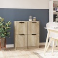 vidaXL, vidaXL Sideboards 2 Stk. Sonoma-Eiche 30x30x70 cm Holzwerkstoff