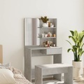 vidaXL, vidaXL Schminktisch mit Spiegel Betongrau 74,5x40x141 cm