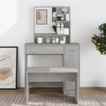 vidaXL, vidaXL Schminktisch mit Spiegel Betongrau 86,5x35x136 cm