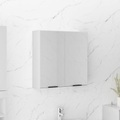 vidaXL, vidaXL Bad-Spiegelschrank Hochglanz-Weiß 64x20x67 cm
