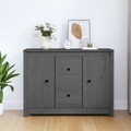 vidaXL, vidaXL Sideboard Grau 100x35x74 cm Massivholz Kiefer