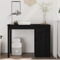 vidaXL, vidaXL Schreibtisch Schwarz 100x50x75 cm Massivholz Kiefer