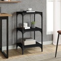 vidaXL, vidaXL Bücherregal Schwarz 40x33x70,5 cm Holzwerkstoff und Stahl