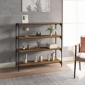 vidaXL, vidaXL Bücherregal Räuchereiche 100x33x100 cm Holzwerkstoff und Stahl