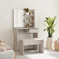 vidaXL, vidaXL Schminktisch-Set Betongrau 74,5x40x141 cm