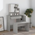 vidaXL, vidaXL Schminktisch-Set Betongrau 86,5x35x136 cm