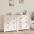 vidaXL, vidaXL Sideboard Weiß 140x35x80 cm Massivholz Kiefer
