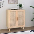 vidaXL, vidaXL Sideboard Braun 60x30x70 cm Massivholz Kiefer und Natur-Rattan