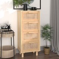 vidaXL, vidaXL Sideboard Braun 40x30x90 cm Massivholz Kiefer und Natur-Rattan