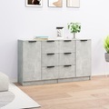 vidaXL, vidaXL Sideboards 2 Stk. Betongrau 60x30x70 cm Holzwerkstoff