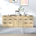 vidaXL, vidaXL 3-tlg. Sideboard Sonoma Eiche-Optik Holzwerkstoff