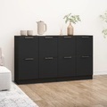 vidaXL, vidaXL Sideboards 2 Stk. Schwarz 60x30x70 cm Holzwerkstoff
