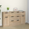 vidaXL, vidaXL 3-tlg. Sideboard-Set Sonoma-Eiche Holzwerkstoff