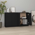 vidaXL, vidaXL Sideboards 2 Stk. Schwarz 60x30x70 cm Holzwerkstoff