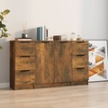 vidaXL, vidaXL Sideboards 3 Stk. Räuchereiche Holzwerkstoff