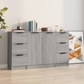 vidaXL, vidaXL Sideboards 3 Stk. Grau Sonoma Holzwerkstoff