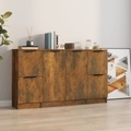 vidaXL, vidaXL Sideboards 3 Stk. Räuchereiche Holzwerkstoff