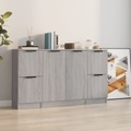 vidaXL, vidaXL Sideboards 3 Stk. Grau Sonoma Holzwerkstoff