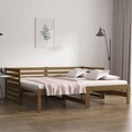 vidaXL, vidaXL Tagesbett Ausziehbar Honigbraun 2x(90x190) cm Massivholz Kiefer