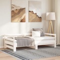 vidaXL, vidaXL Tagesbett Ausziehbar Weiß 2x(90x190) cm Massivholz Kiefer