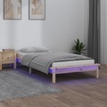vidaXL, vidaXL Massivholzbett mit LEDs 90x200 cm