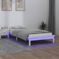 vidaXL, vidaXL Massivholzbett mit LEDs Weiß 100x200 cm