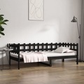 vidaXL, vidaXL Tagesbett Schwarz 80x200 cm Massivholz Kiefer
