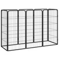 vidaXL, vidaXL 8-tlg. Hundelaufstall Schwarz 50x100 cm Stahl Pulverbeschichtet