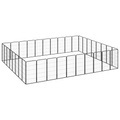 vidaXL, vidaXL 36-tlg. Hundelaufstall Schwarz 50x100cm Stahl Pulverbeschichtet