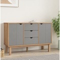 vidaXL, vidaXL Sideboard OTTA Braun&Grau 113,5x43x73 cm Massivholz Kiefer