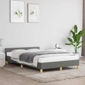 vidaXL, vidaXL Bettgestell mit Kopfteil Dunkelgrau 120x200 cm Stoff