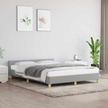 vidaXL, vidaXL Bettgestell mit Kopfteil Hellgrau 140x190 cm Stoff