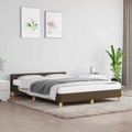 vidaXL, vidaXL Bettgestell mit Kopfteil Dunkelbraun 140x190 cm Stoff