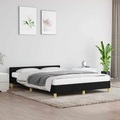 vidaXL, vidaXL Bettgestell mit Kopfteil Schwarz 140x200 cm Stoff