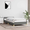 vidaXL, vidaXL Bettgestell mit Kopfteil Dunkelgrau 80x200 cm Stoff