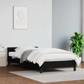 vidaXL, vidaXL Bettgestell mit Kopfteil Schwarz 80x200 cm Kunstleder