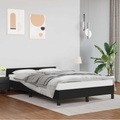 vidaXL, vidaXL Bettgestell mit Kopfteil Schwarz 120x200 cm Kunstleder