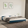 vidaXL, vidaXL Bettgestell mit Kopfteil Dunkelblau 160x200 cm Samt