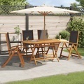 vidaXL, vidaXL Klappbare Gartenstühle 4 Stk. Massivholz Akazie und Textilene