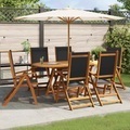 vidaXL, vidaXL Klappbare Gartenstühle 6 Stk. Massivholz Akazie und Textilene