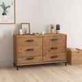 vidaXL, vidaXL Sideboard Braun 110x35x70 cm Massivholz Kiefer Recycelt
