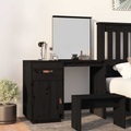 vidaXL, vidaXL Schminktisch Schwarz 95x50x134 cm Massivholz Kiefer