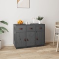 vidaXL, vidaXL Sideboard Grau 100x40x75 cm Massivholz Kiefer