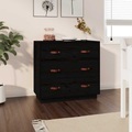 vidaXL, vidaXL Sideboard Schwarz 80x40x75 cm Massivholz Kiefer